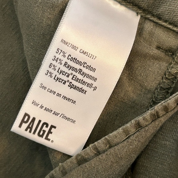 PAIGE Womens Brooklyn High Rise Wide Leg Doubl Ebutton Vintage Ivy Green size 27 - Picture 6 of 8